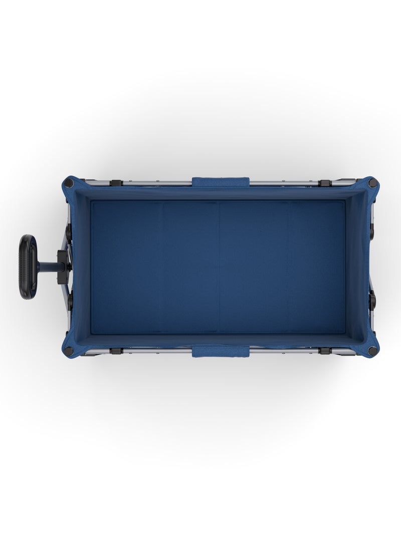 Brouette pliable 130 L avec tige télescopique et roues 360° Bleu - Kiabi