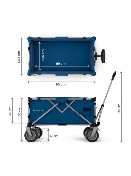 Brouette pliable 130 L avec tige télescopique et roues 360° - Kiabi Brouette pliable 130 L avec tige télescopique et roues 360° - Kiabi