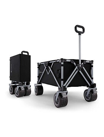 Brouette pliable 130 L avec tige télescopique et roues 360°