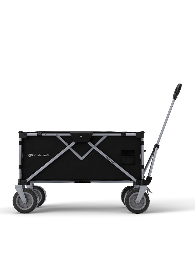 Brouette pliable 130 L avec tige télescopique et roues 360° Noir - Kiabi