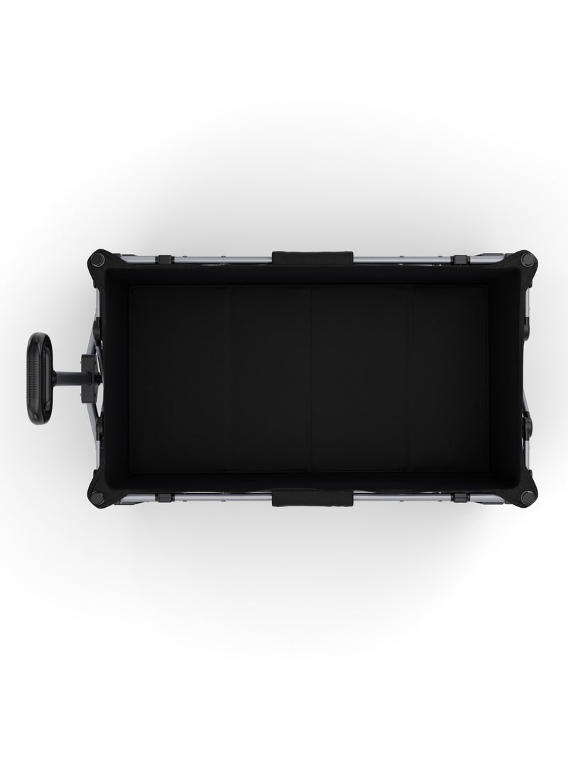 Brouette pliable 130 L avec tige télescopique et roues 360° Noir - Kiabi