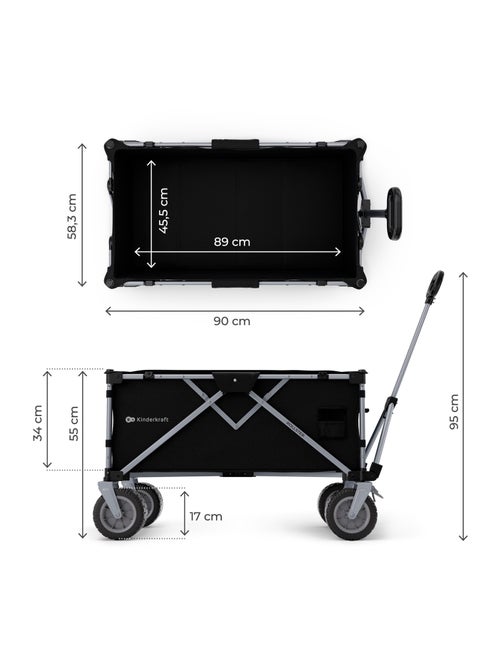 Brouette pliable 130 L avec tige télescopique et roues 360° - Kiabi Brouette pliable 130 L avec tige télescopique et roues 360° - Kiabi