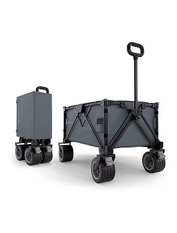 Brouette pliable 130 L avec tige télescopique et roues 360°