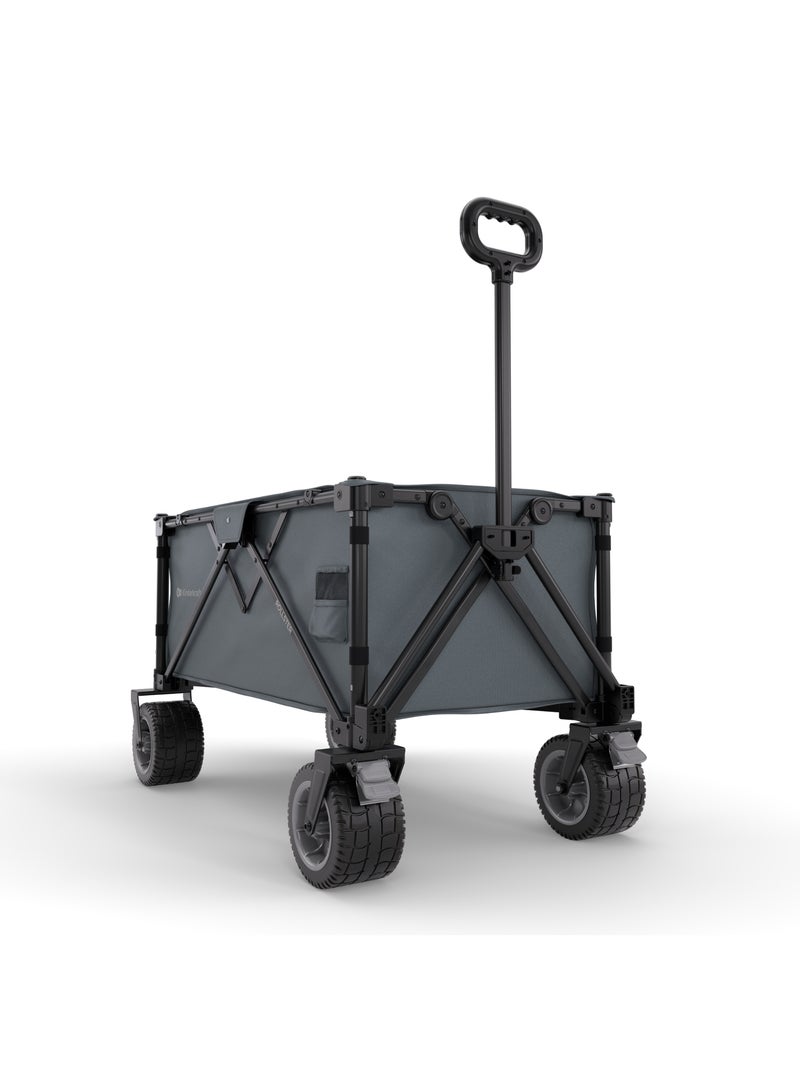 Brouette pliable 130 L avec tige télescopique et roues 360° Noir Gris anthracite - Kiabi