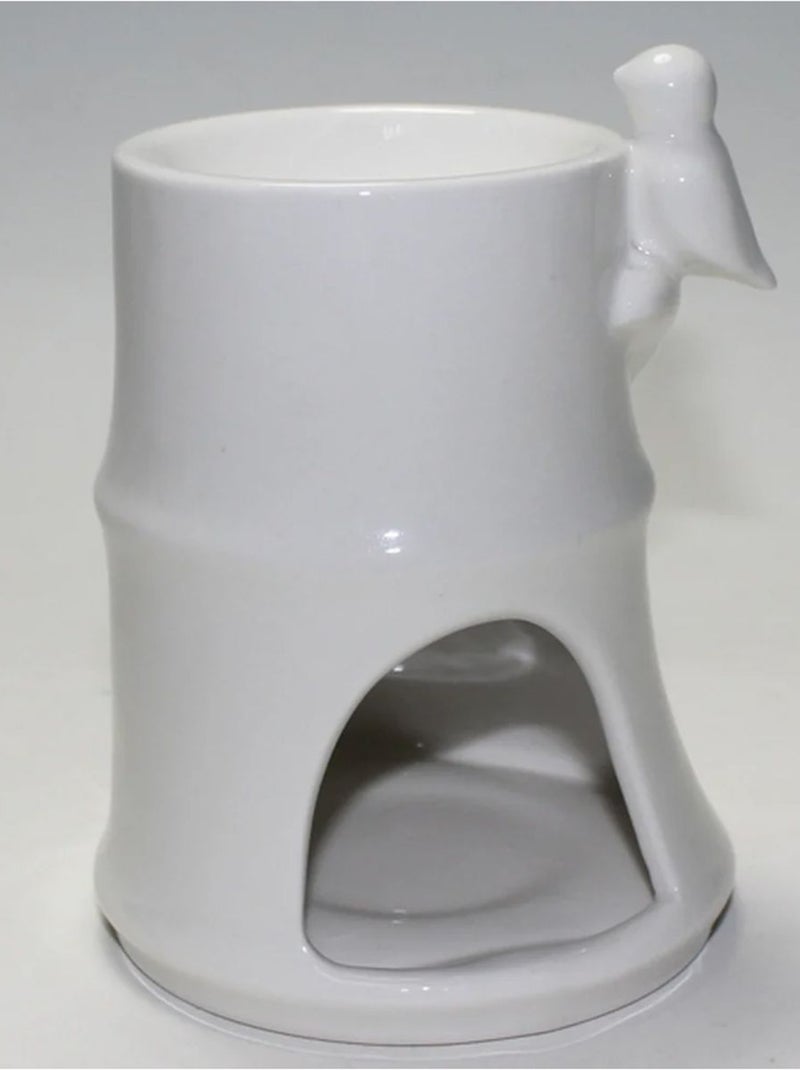 Brûle parfum en céramique - BAMBOU Blanc - Kiabi