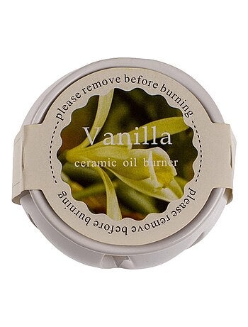 Brûle-parfum en céramique blanche avec un galet de cire parfumée