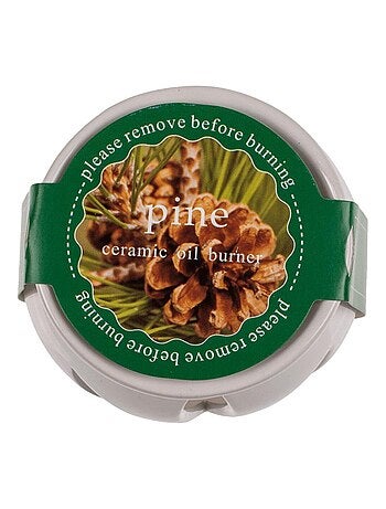 Brûle-parfum en céramique blanche avec un galet de cire parfumée