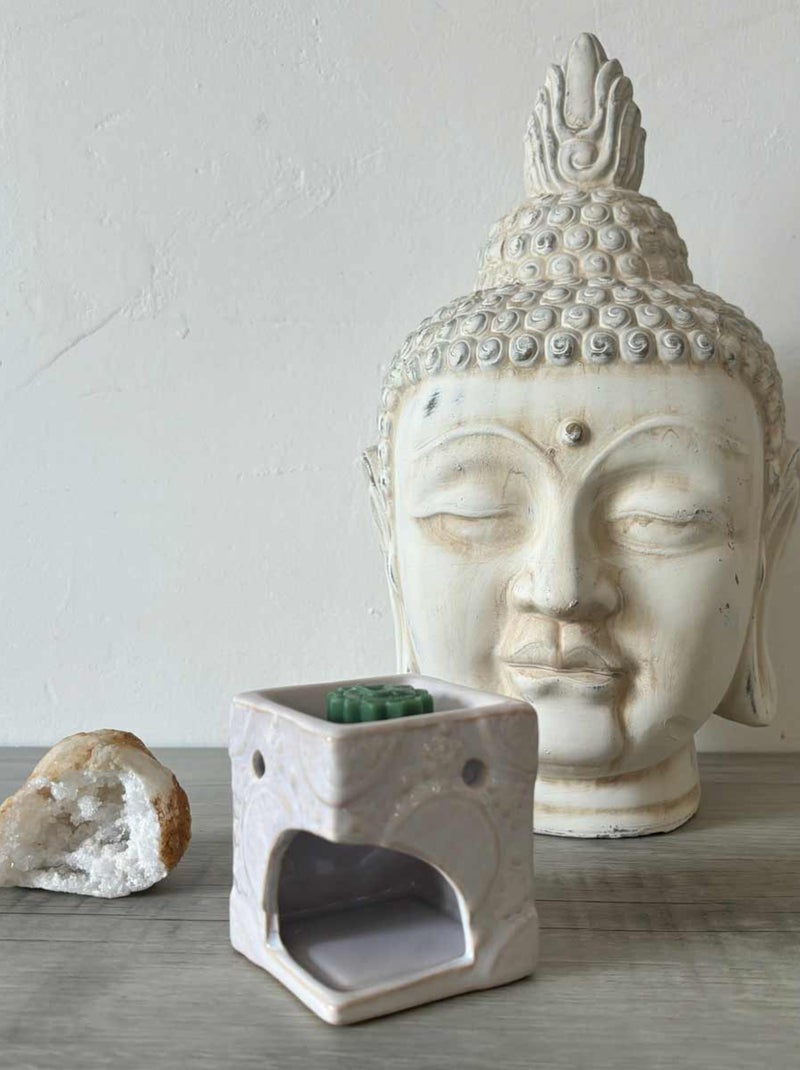 Brûle-parfum en céramique blanche Blanc - Kiabi