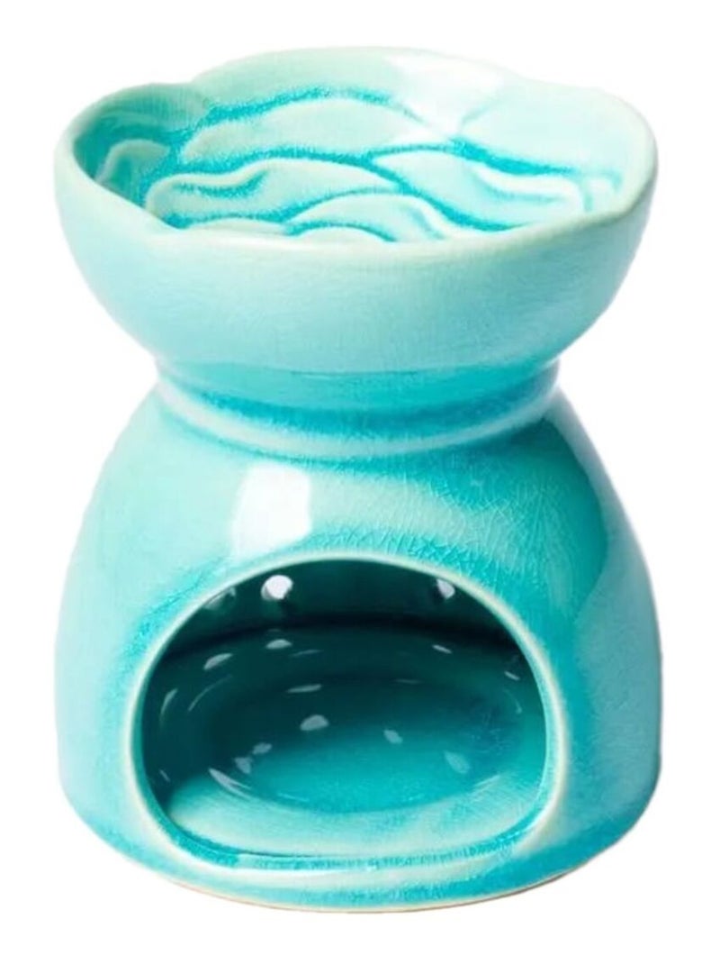 Brûle-parfum en céramique bleue Bleu - Kiabi