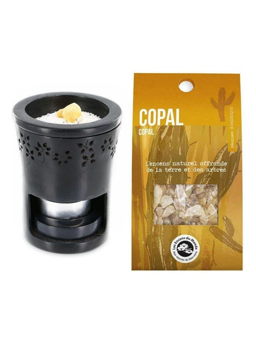 Brûle-parfum en pierre noire + résine de Copal à - Les Encens du Monde - Kiabi