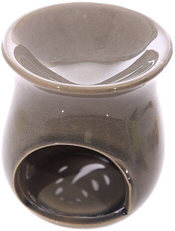 Brûle parfum Feuilles gris en céramique