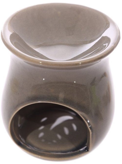 Brûle parfum Feuilles gris en céramique - Kiabi