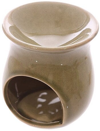 Brûle parfum Feuilles vert en céramique 8 cm