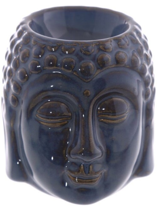 Brûle parfum tête de Bouddha bleu en céramique 8 cm - Kiabi