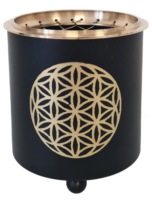 Brûleur d'encens en laiton fleur de vie - Kiabi