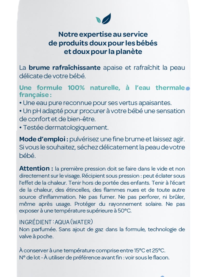 Brume à l'eau thermale 150ml biolane Multicolore - Kiabi