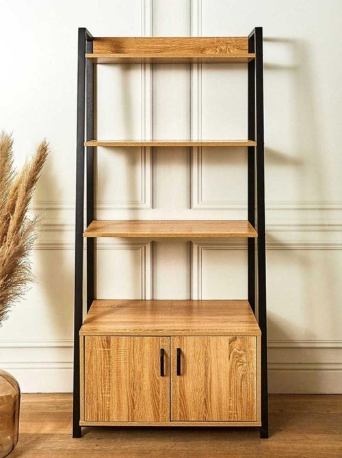 Buffet bibliothèque bois et métal Edison - Kiabi