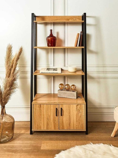 Buffet bibliothèque bois et métal Edison - Kiabi