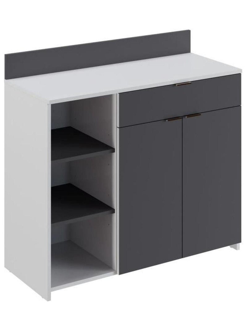 Buffet Cuisine - 2 portes + 1 tiroir - Mélaminé - AUCUNE Blanc - Kiabi