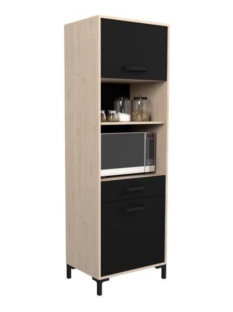Buffet de cuisine 60 cm - 2 portes - 60 x 43 x 185 - AUCUNE Noir Noir - Kiabi