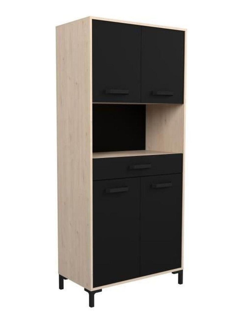 Buffet de cuisine FACTORY - chêne et noir - 2 - AUCUNE Noir Noir - Kiabi