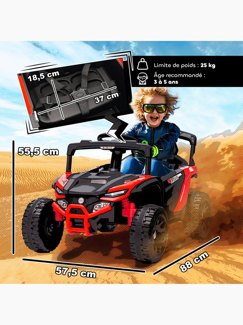 Buggy électrique enfant avec télécommande Rouge - Kiabi