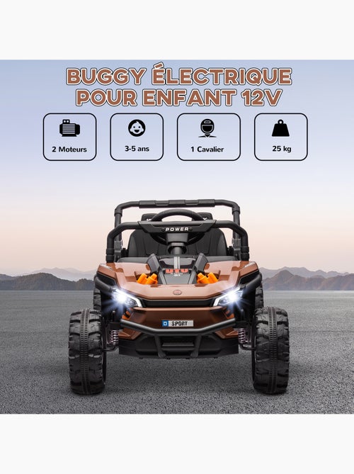 Buggy électrique enfant utv - 12v, 2 moteurs, 6km/h max. - télécommande - Kiabi
