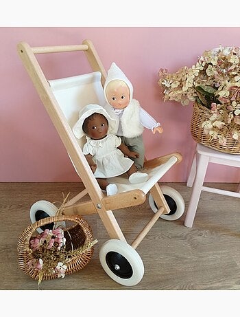 Buggy en bois et tissu naturel
