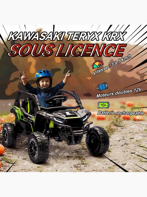 Buggy kawasaki teryx krx 1000 12v avec télécommande - Kiabi