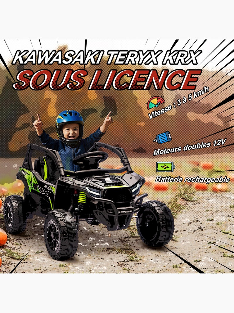 Buggy kawasaki teryx krx 1000 12v avec télécommande Vert - Kiabi