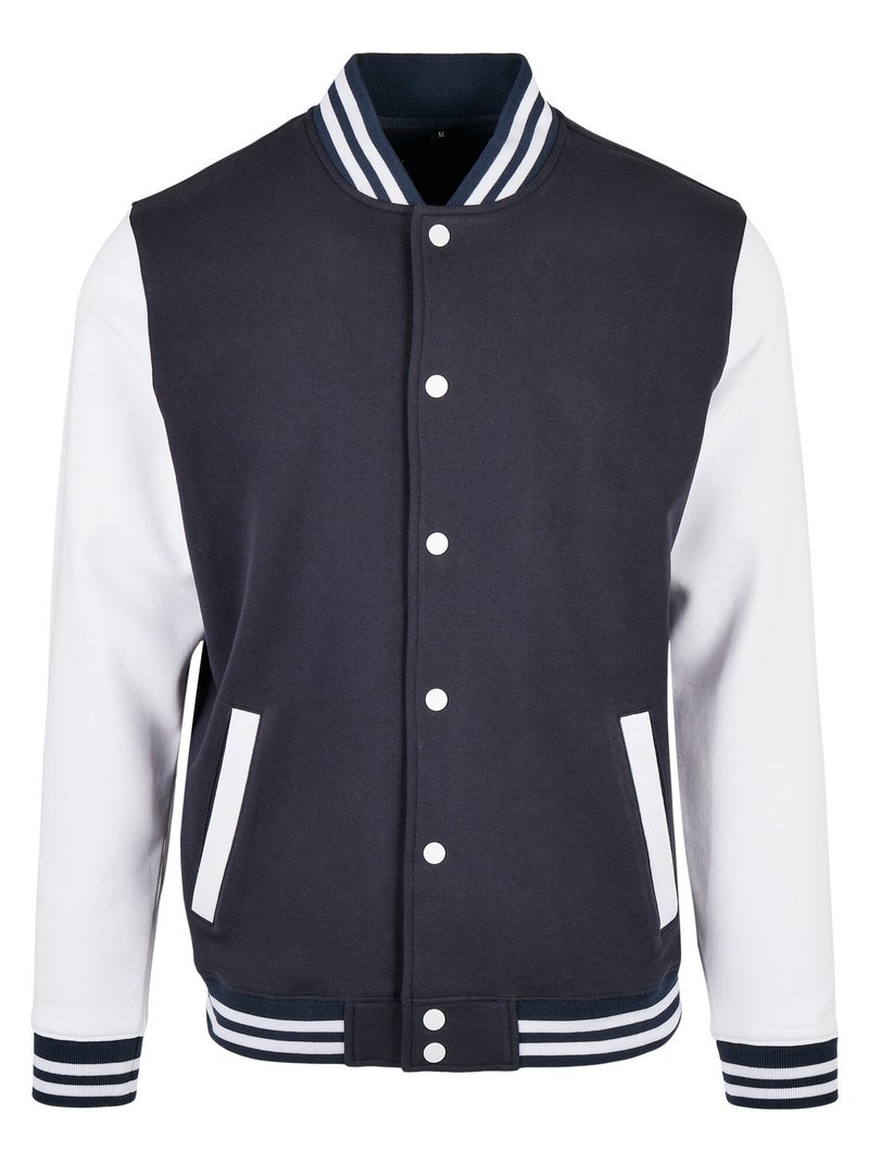 Build Your Brand - Blouson d'universÇaé BASIC Bleu Bleu marine Blanc - Kiabi