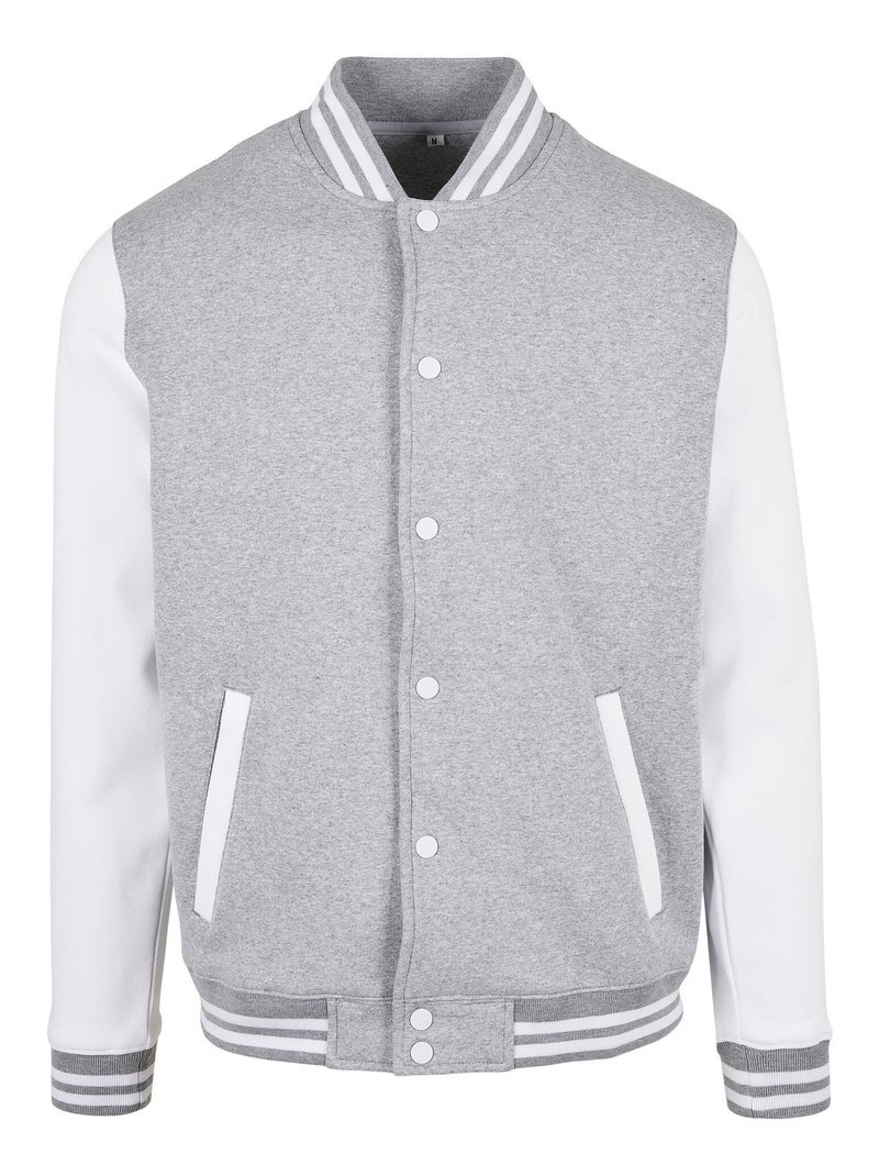 Build Your Brand - Blouson d'universÇaé BASIC Gris Blanc - Kiabi