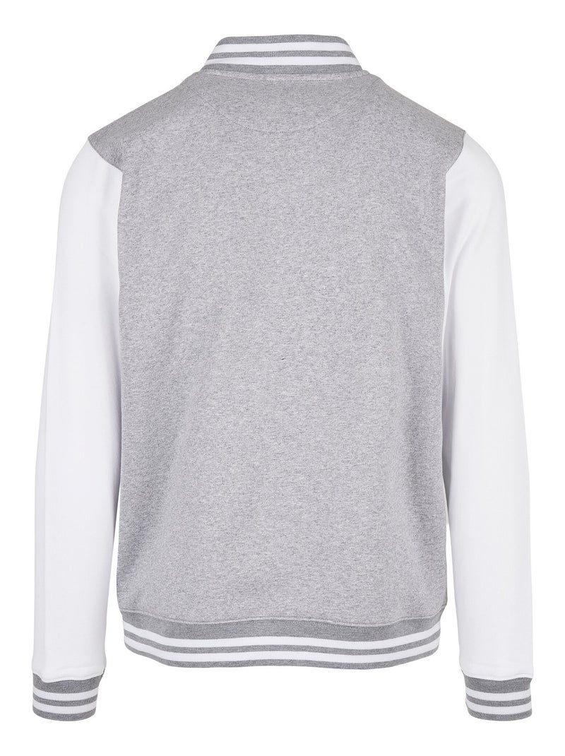 Build Your Brand - Blouson d'université BASIC Gris Blanc - Kiabi