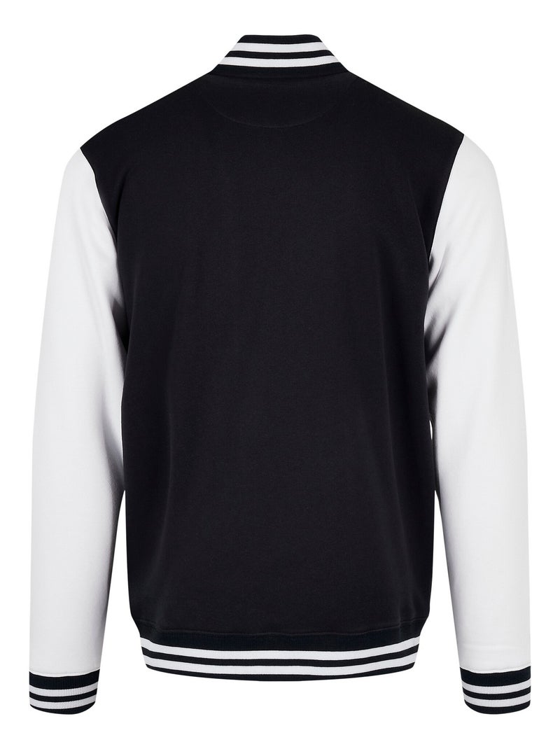 Build Your Brand - Blouson d'université BASIC Noir Blanc - Kiabi