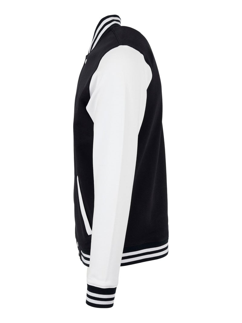 Build Your Brand - Blouson d'université BASIC Noir Blanc - Kiabi