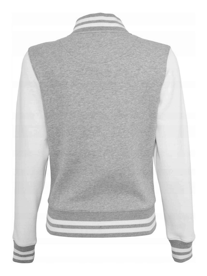 Build Your Brand - Blouson d'université Gris Blanc - Kiabi