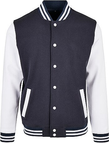 Build Your Brand - Blouson d'université motif/style contrasté BASIC