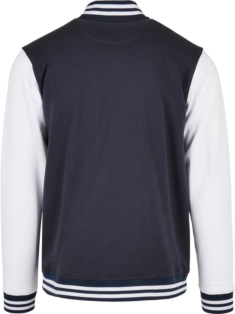 Build Your Brand - Blouson d'université motif/style contrasté BASIC Bleu Bleu marine Blanc - Kiabi