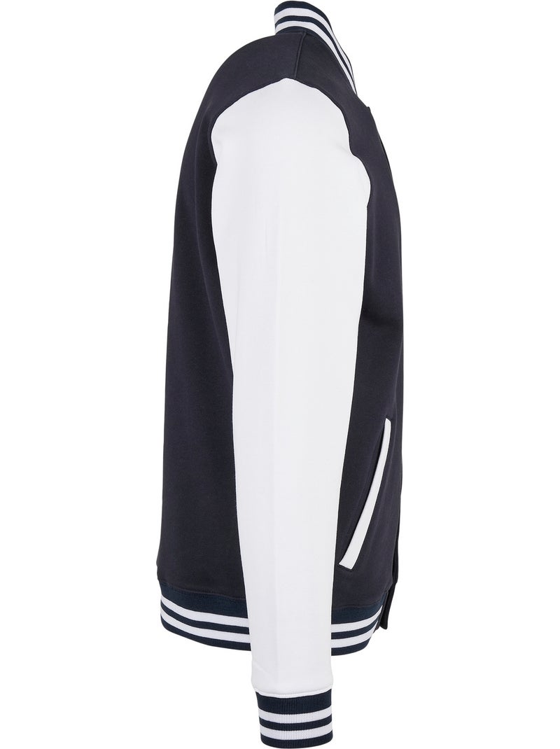Build Your Brand - Blouson d'université motif/style contrasté BASIC Bleu Bleu marine Blanc - Kiabi