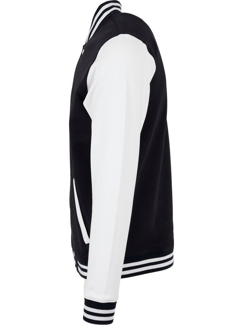 Build Your Brand - Blouson d'université motif/style contrasté BASIC Noir Blanc - Kiabi