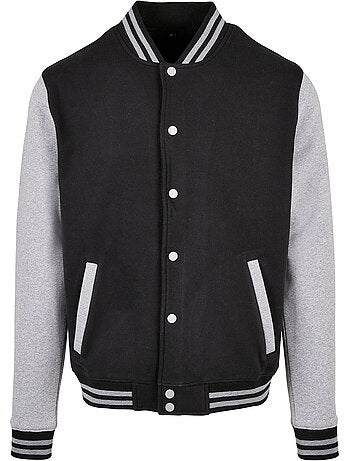 Build Your Brand - Blouson d'université motif/style contrasté BASIC