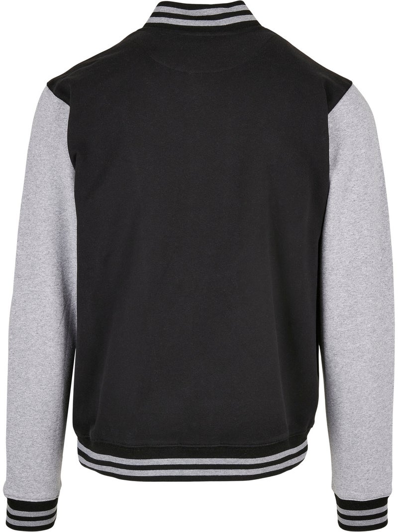 Build Your Brand - Blouson d'université motif/style contrasté BASIC Noir Gris - Kiabi