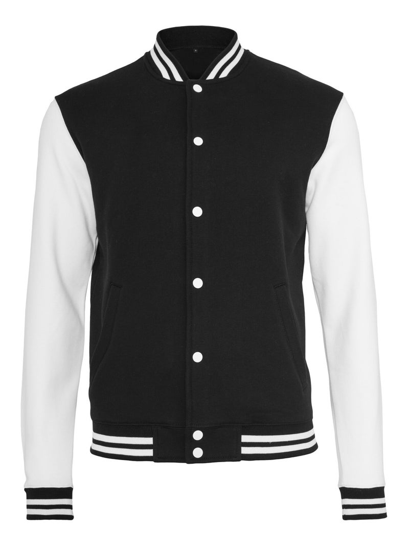Build Your Brand - Blouson d'université Noir Blanc - Kiabi