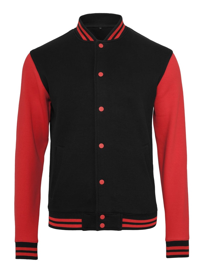 Build Your Brand - Blouson d'université Noir Rouge - Kiabi
