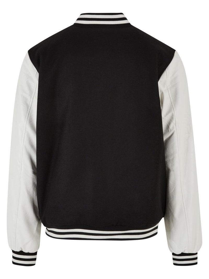 Build Your Brand - Blouson d'université OLD SCHOOL COLLEGE Noir Blanc - Kiabi