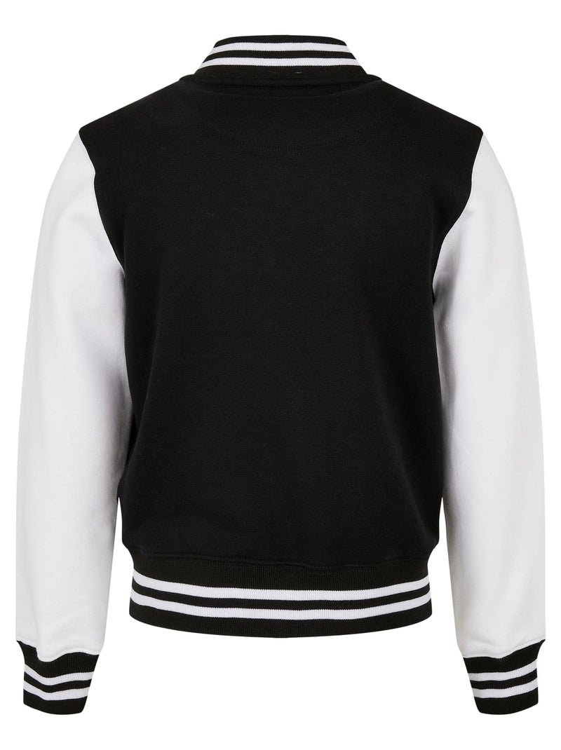 Build Your Brand - Blouson d'université SWEAT Noir Blanc - Kiabi