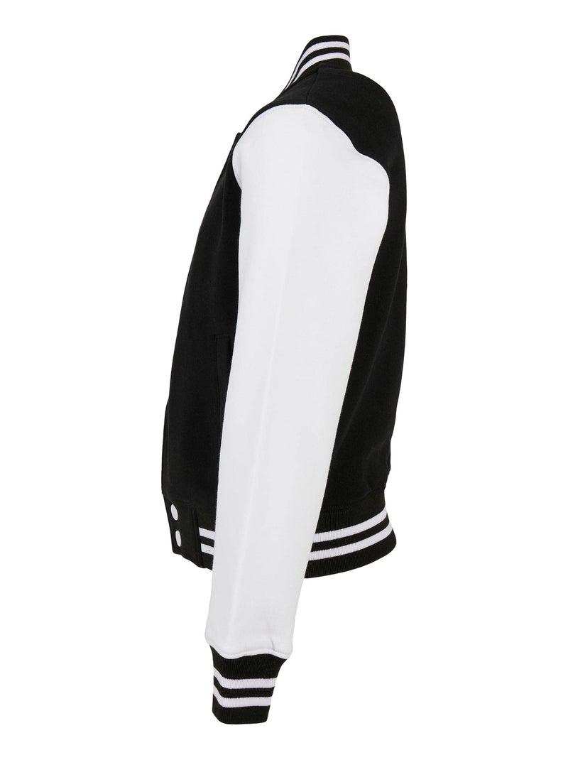 Build Your Brand - Blouson d'université SWEAT Noir Blanc - Kiabi