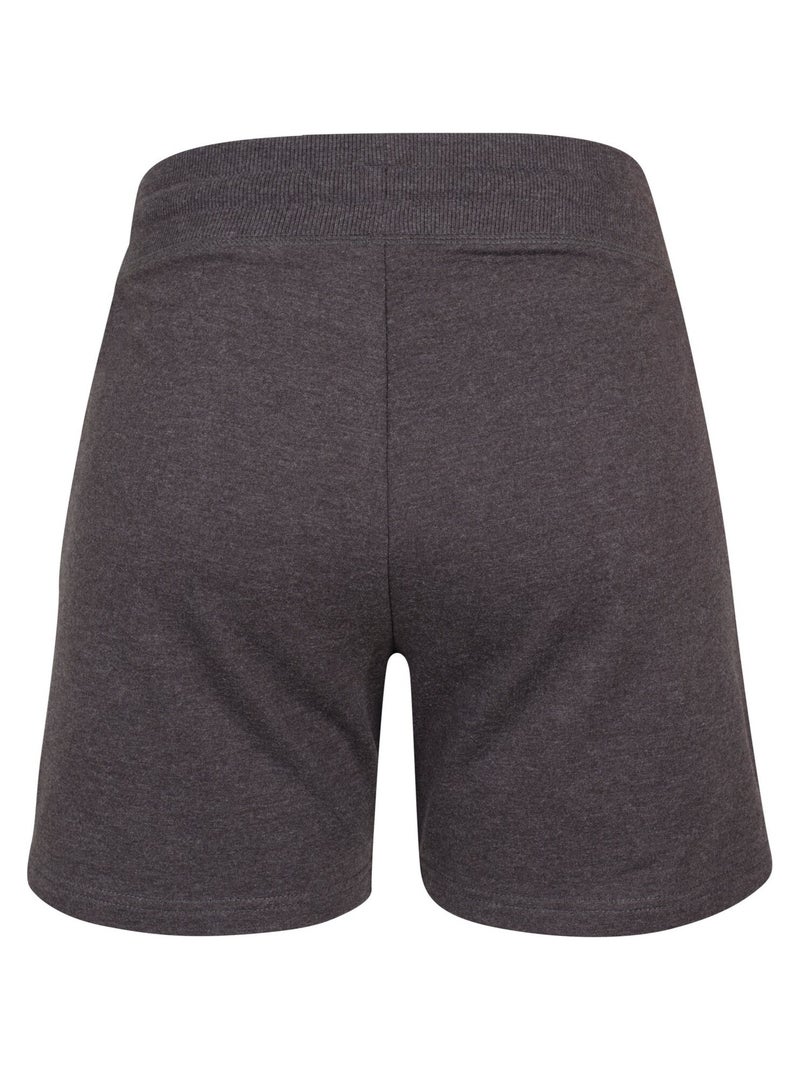 Build Your Brand - Short motif/style uni TERRY Gris Noir - Kiabi