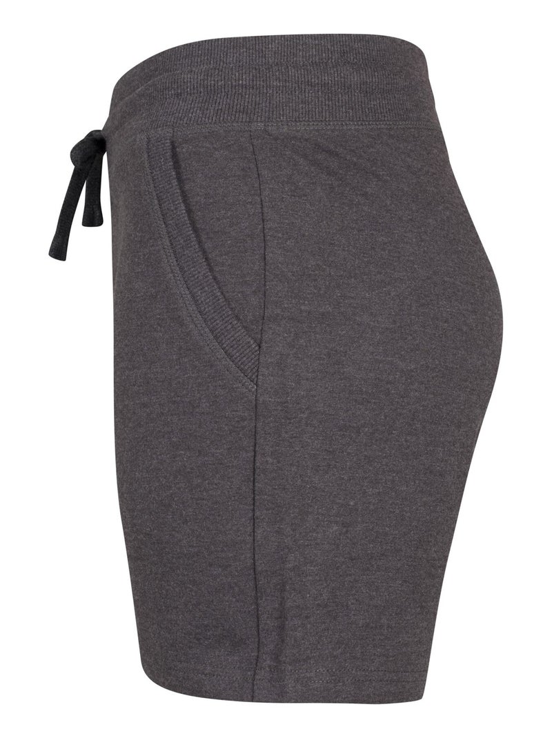 Build Your Brand - Short motif/style uni TERRY Gris Noir - Kiabi