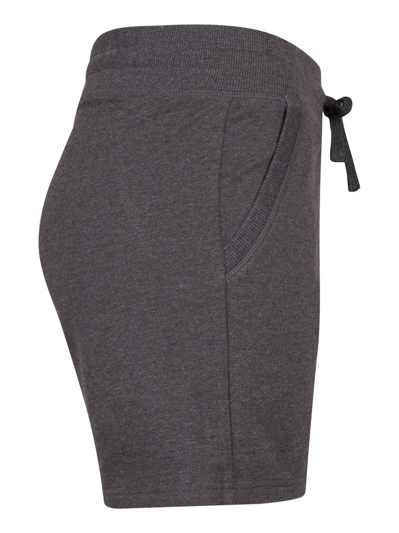 Build Your Brand - Short motif/style uni TERRY Gris Noir - Kiabi